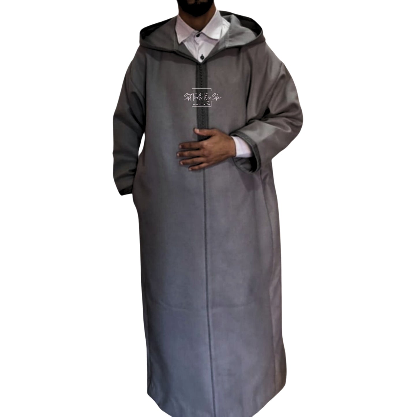 winter hooded thobe , Moroccan wool djellaba, ,warm wool coat men