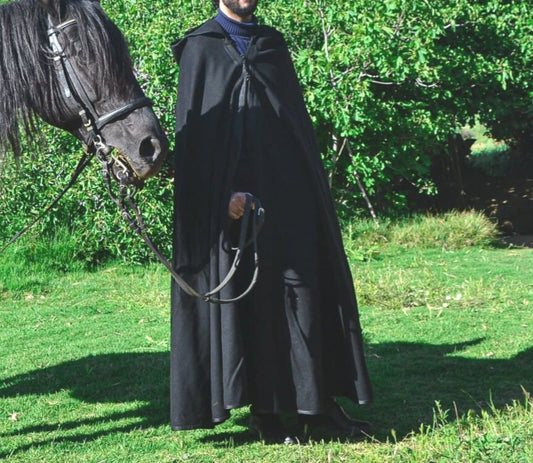 Wool Hooded Winter Cloak