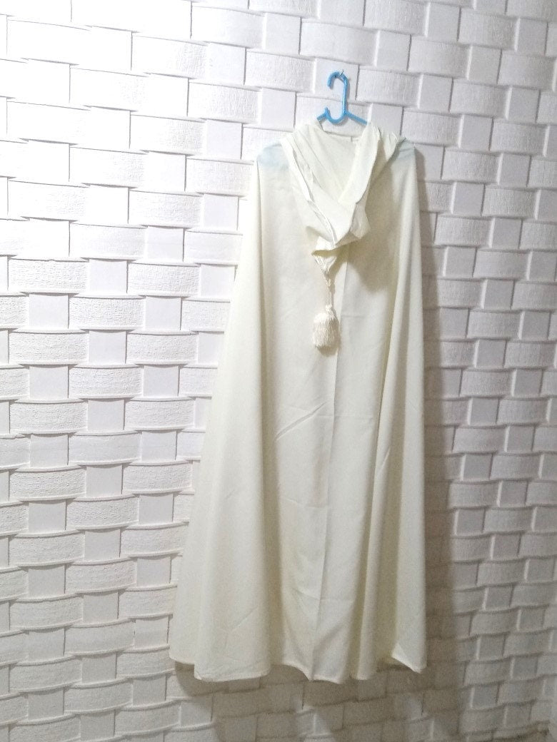 White Linen Hooded cloak