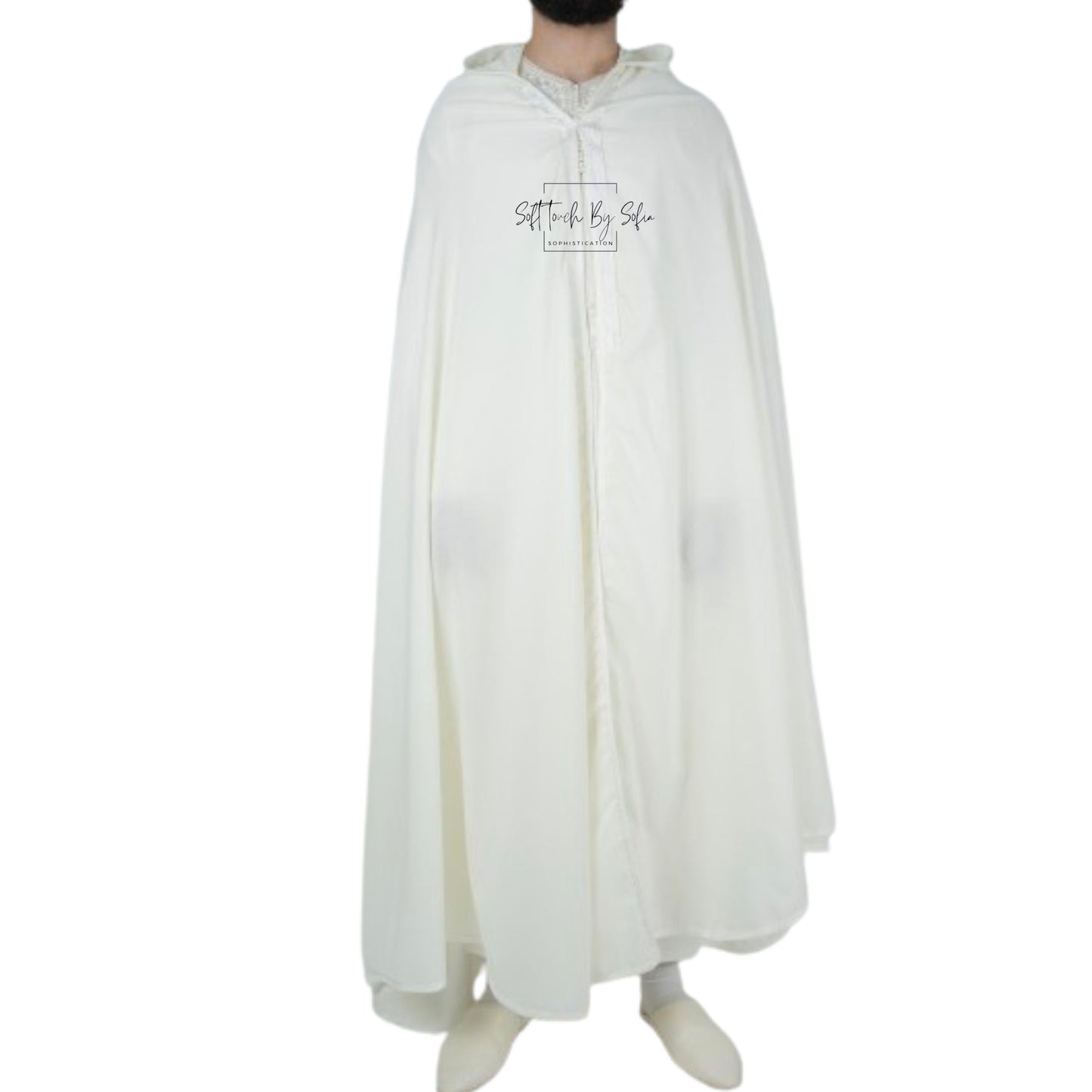White Linen Hooded cloak