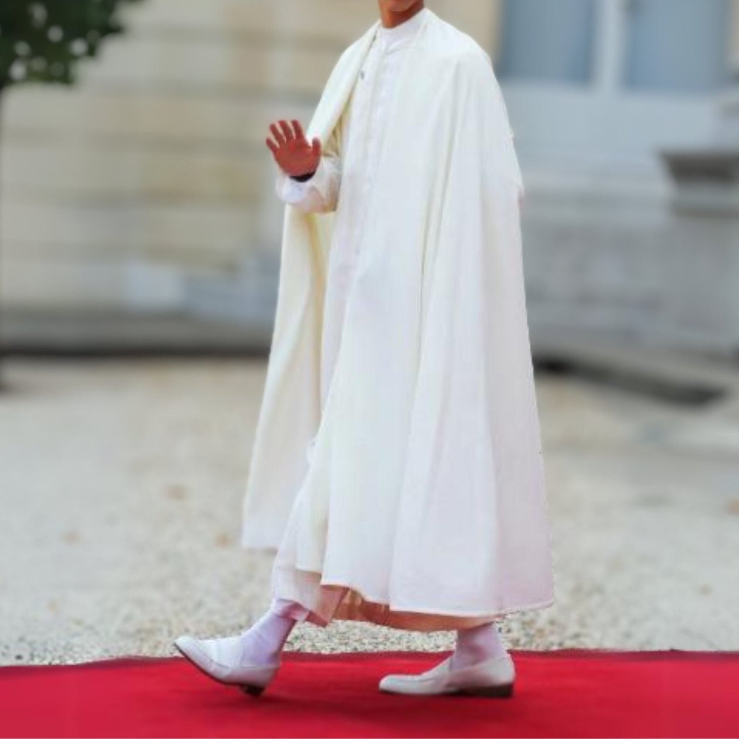 White Linen Hooded Cloak