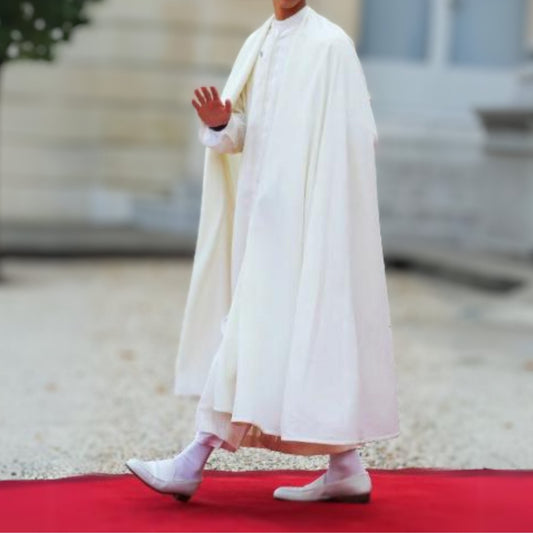 White Linen Hooded Cloak
